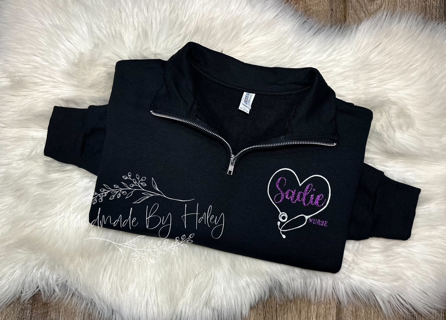 Heart Stethoscope Credential Quarter Zip