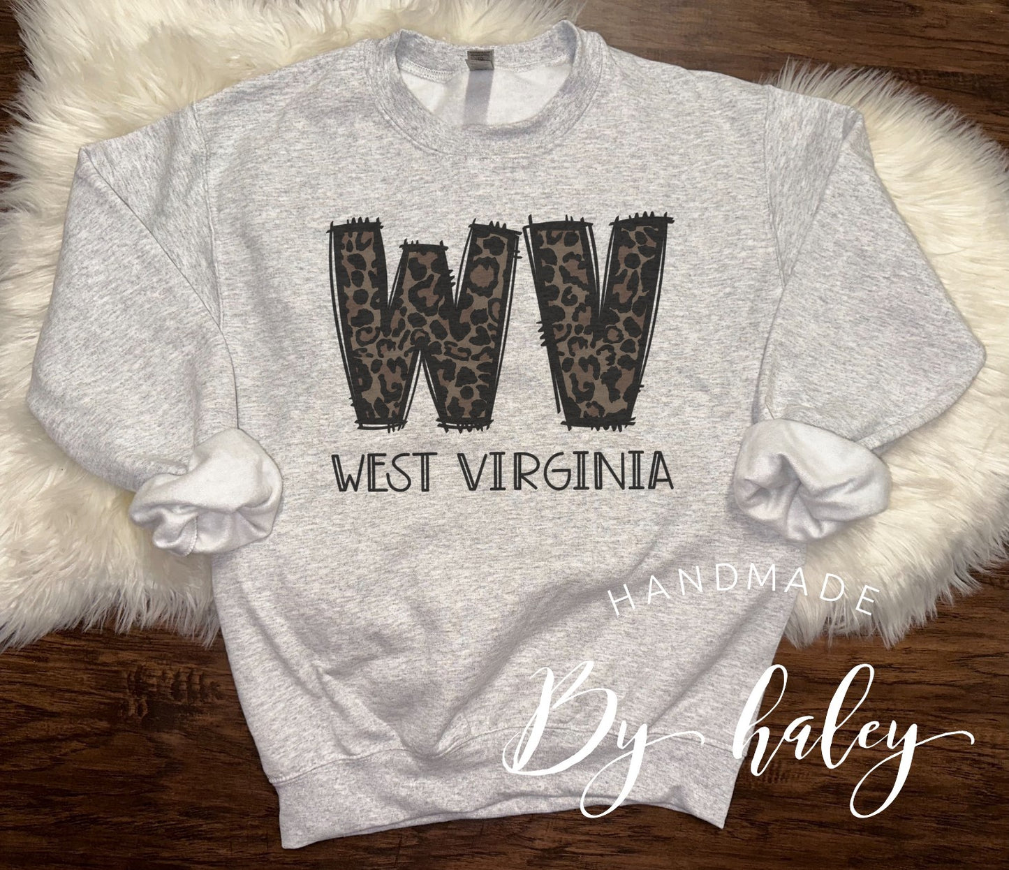 West Virginia Leopard Crewneck