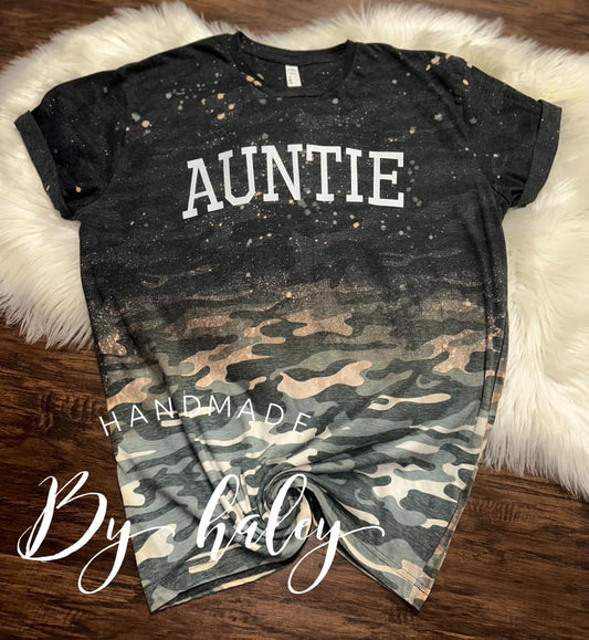Bleached Camo Auntie T-Shirt