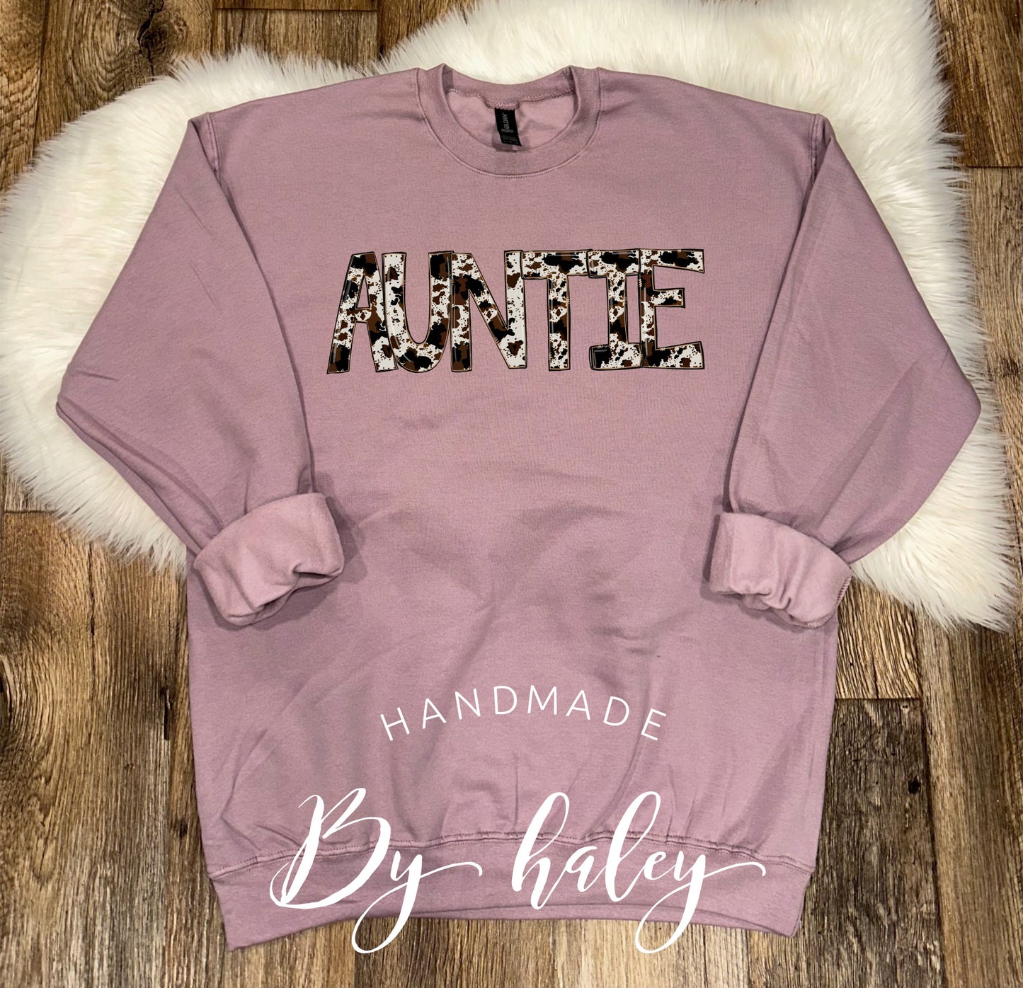 Cow Hide Auntie Crewneck