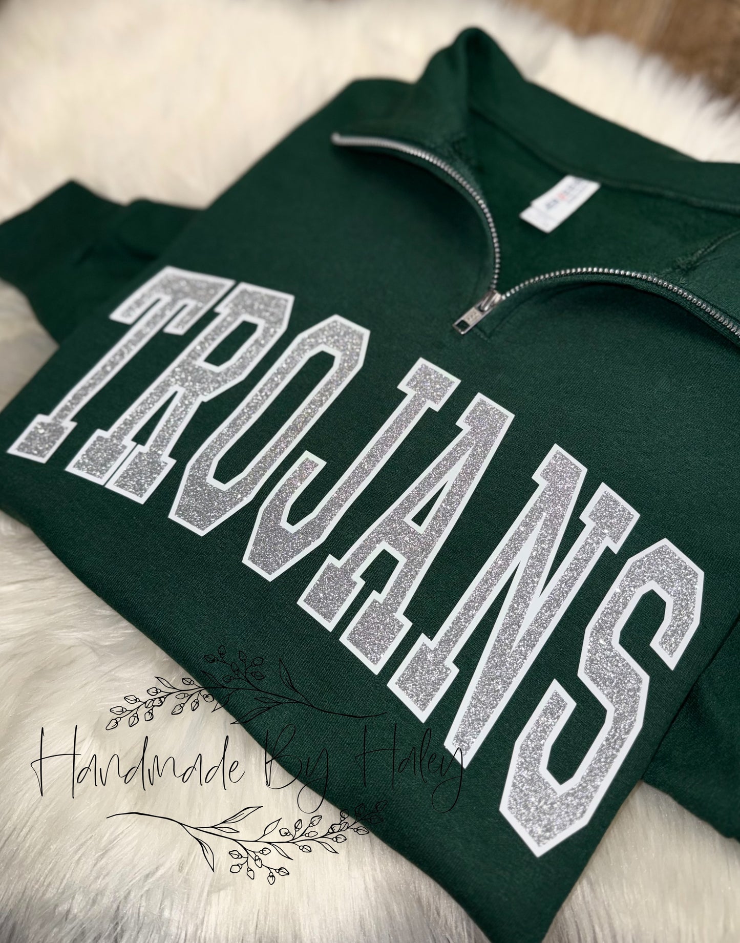 Glitter Trojans Quarter Zip