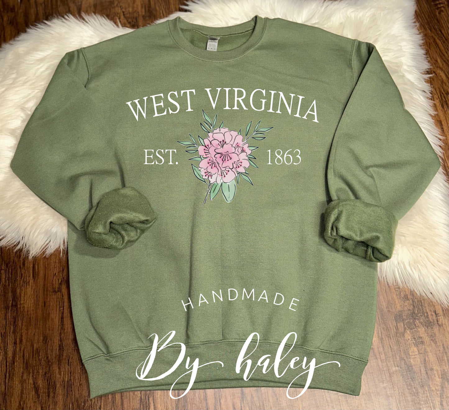 West Virginia Rhododendron Crewneck