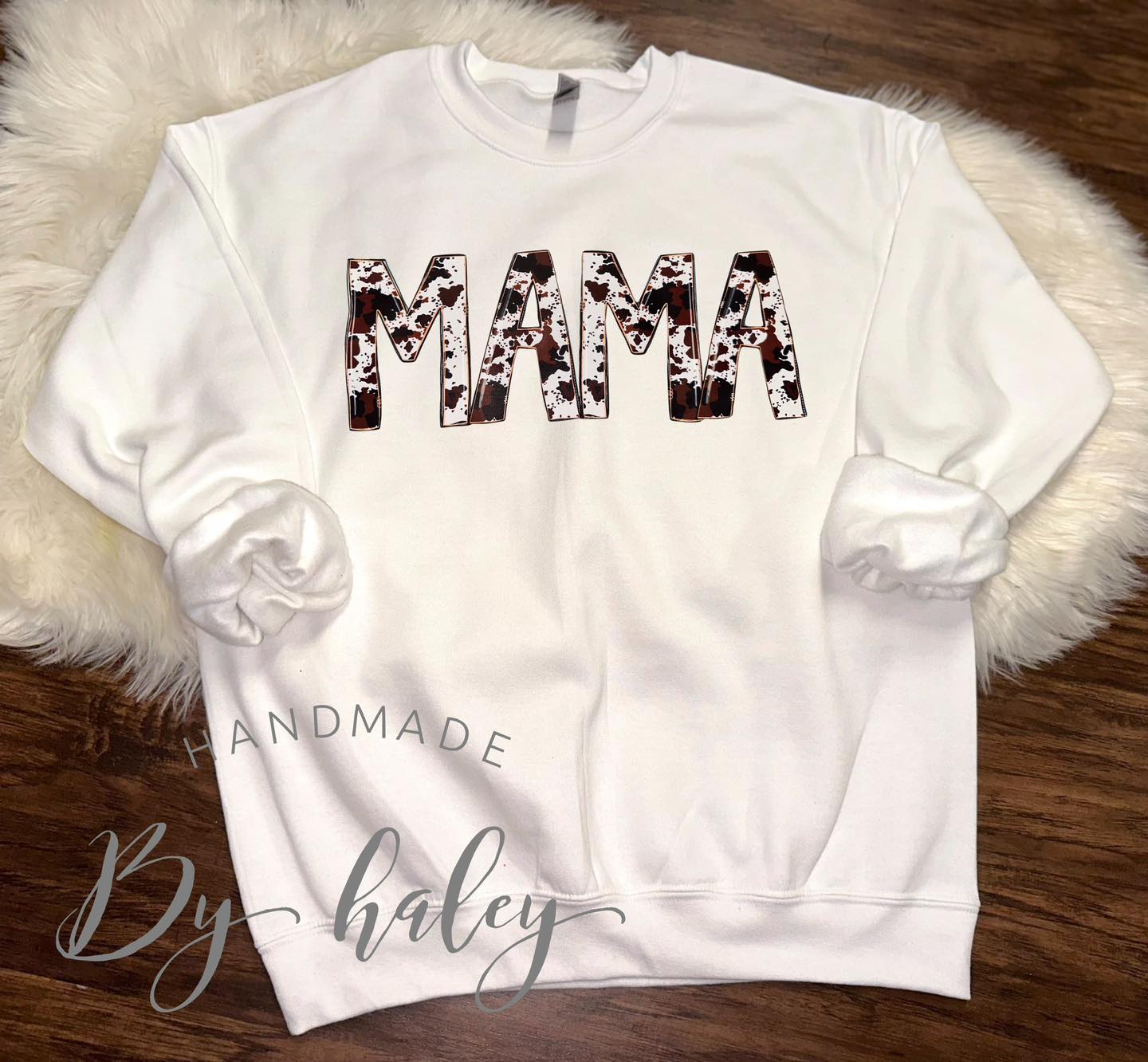 Cow Hide Mama Crewneck