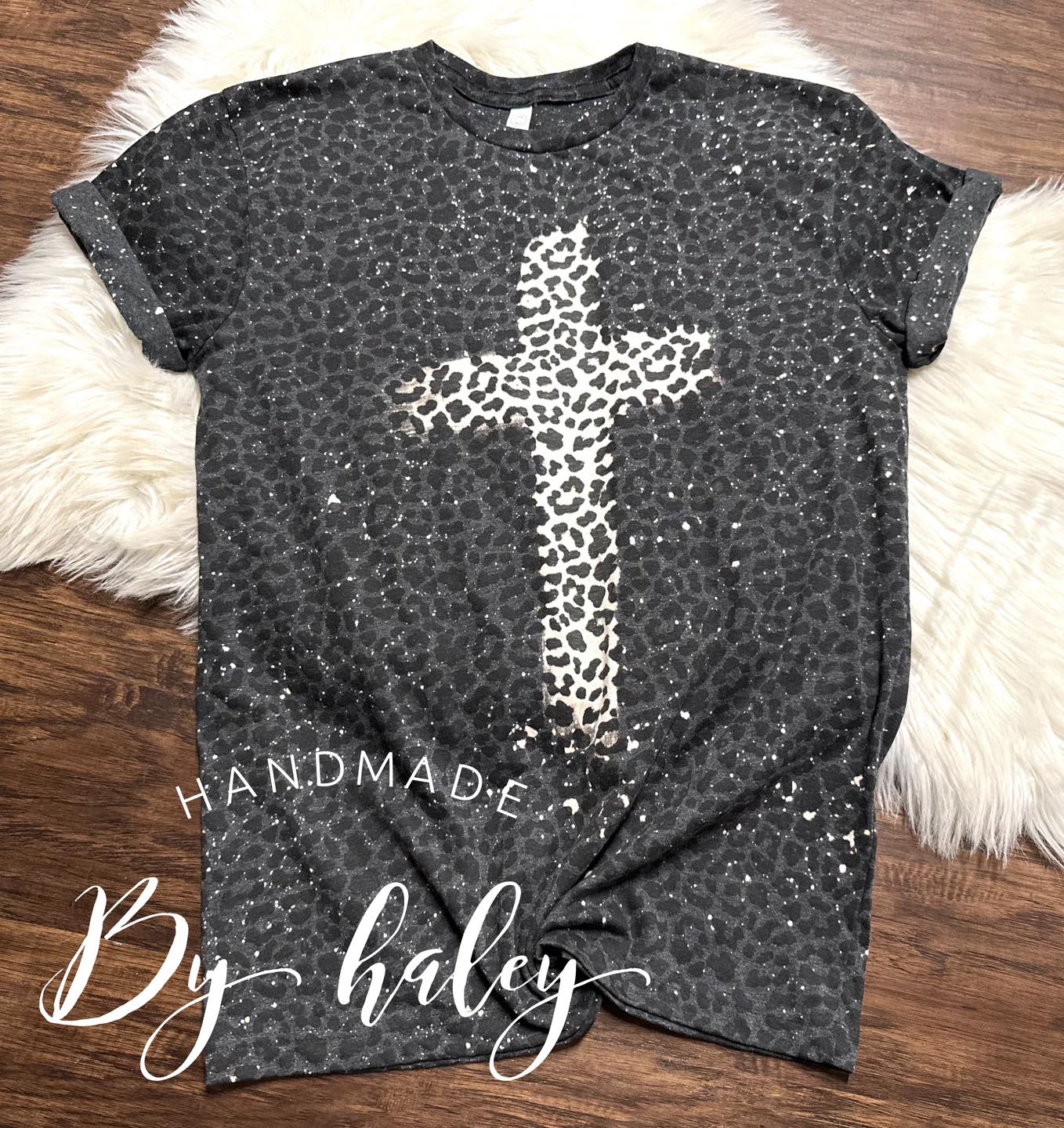 Bleached Leopard Cross T-Shirt