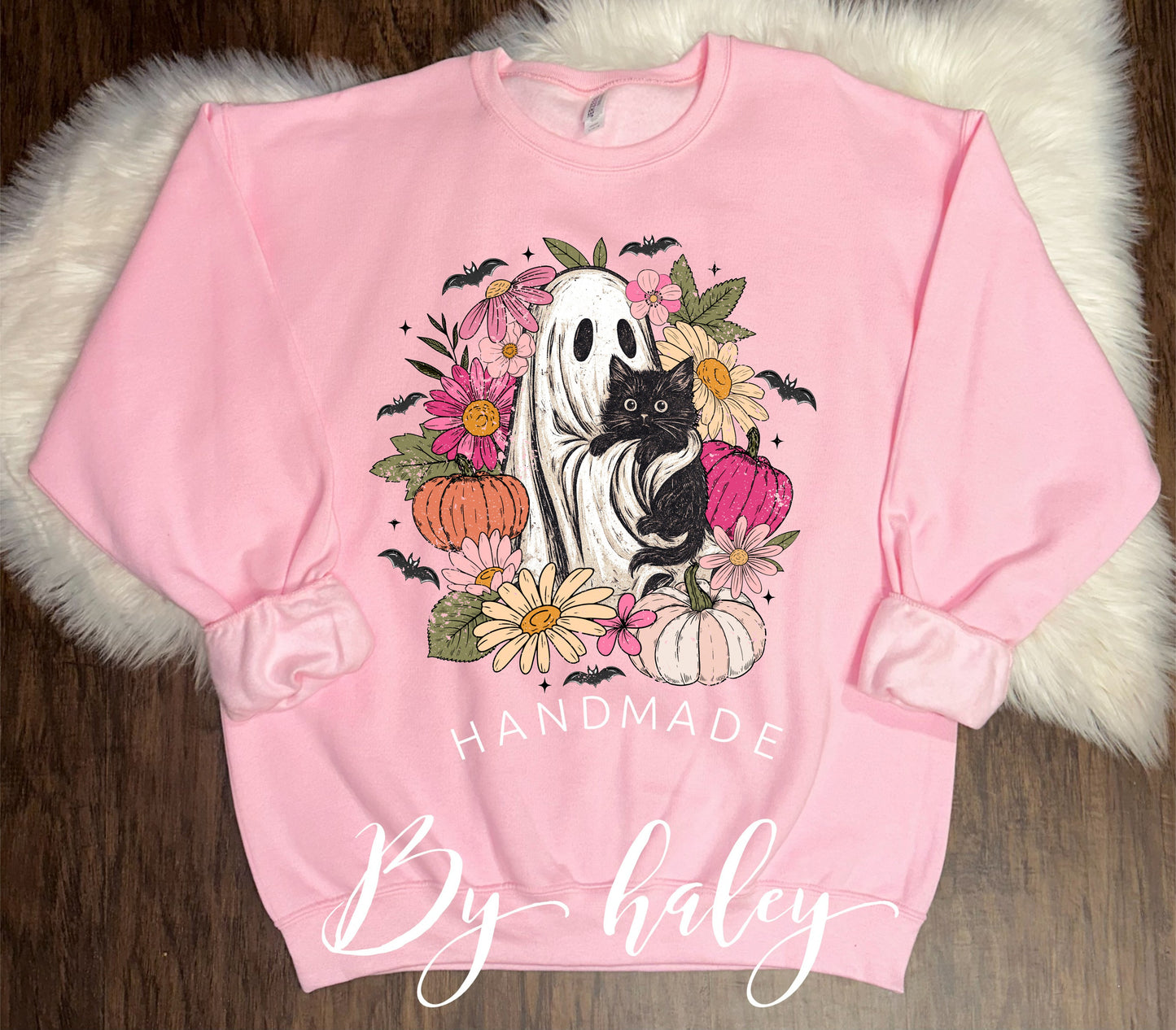 Floral Ghosty Cat Crewneck