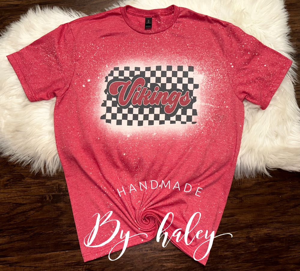 Bleached Checkered Vikings T-shirt