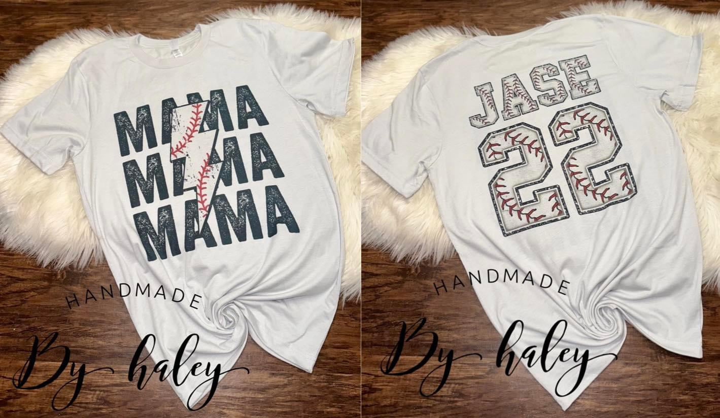 CUSTOM Baseball Mama T-Shirt
