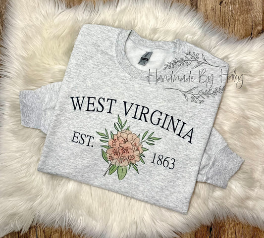 West Virginia Rhododendron Crewneck
