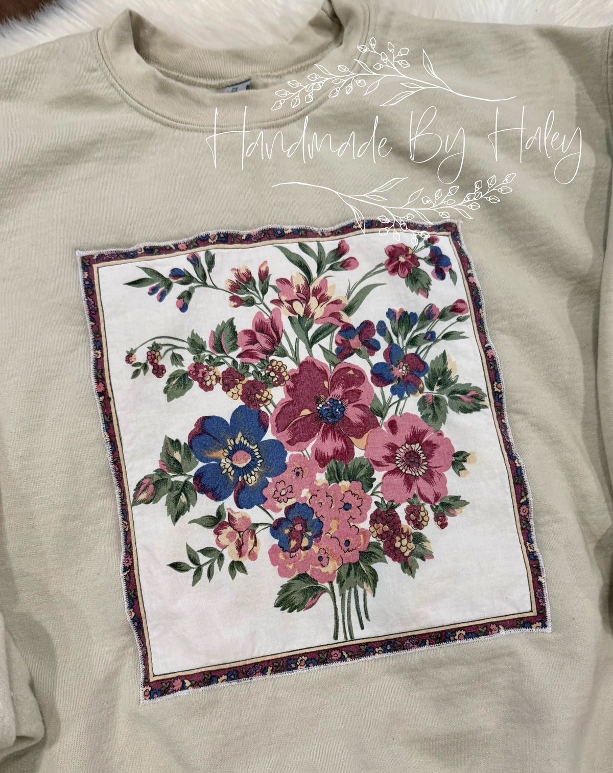 Large Floral Panel Crewneck