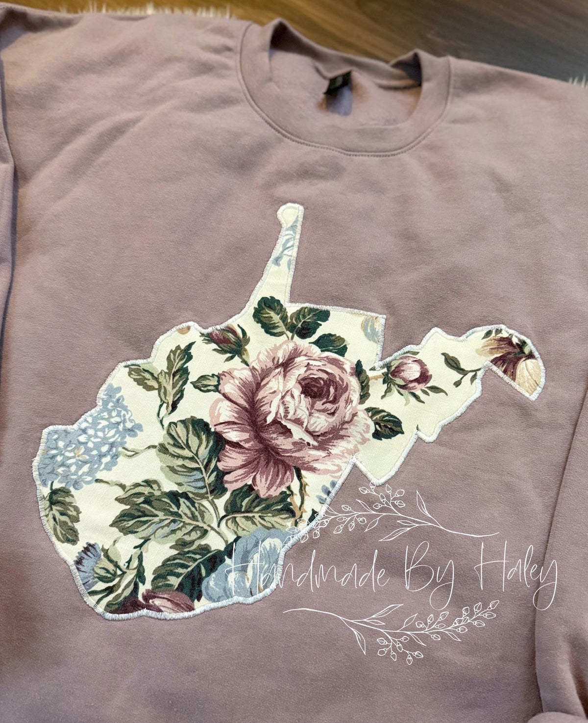 Purple Floral West Virginia Crewneck