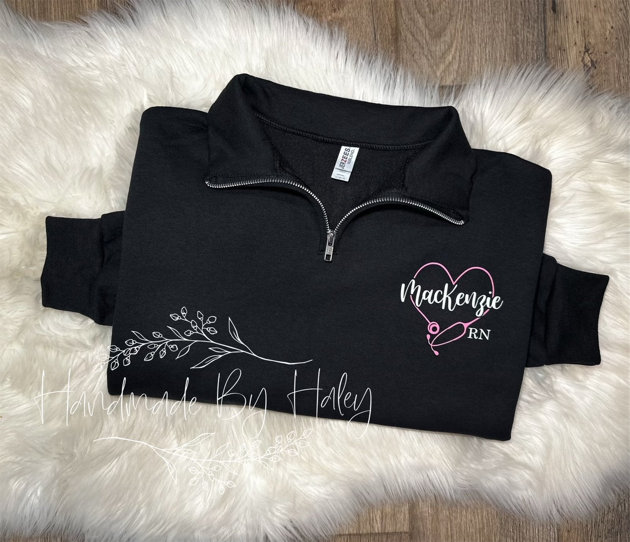 Heart Stethoscope Credential Quarter Zip