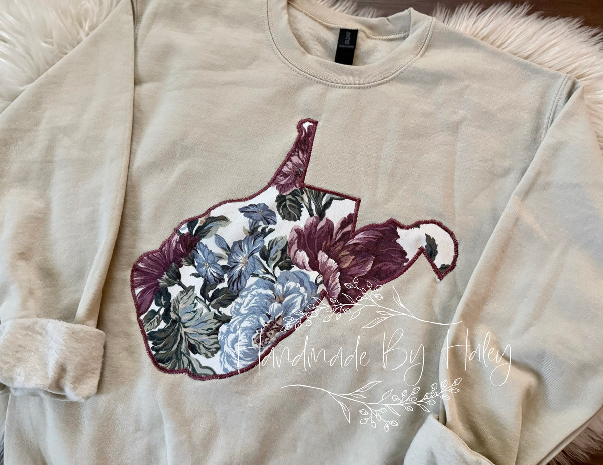 Small Quilted West Virginia Crewneck