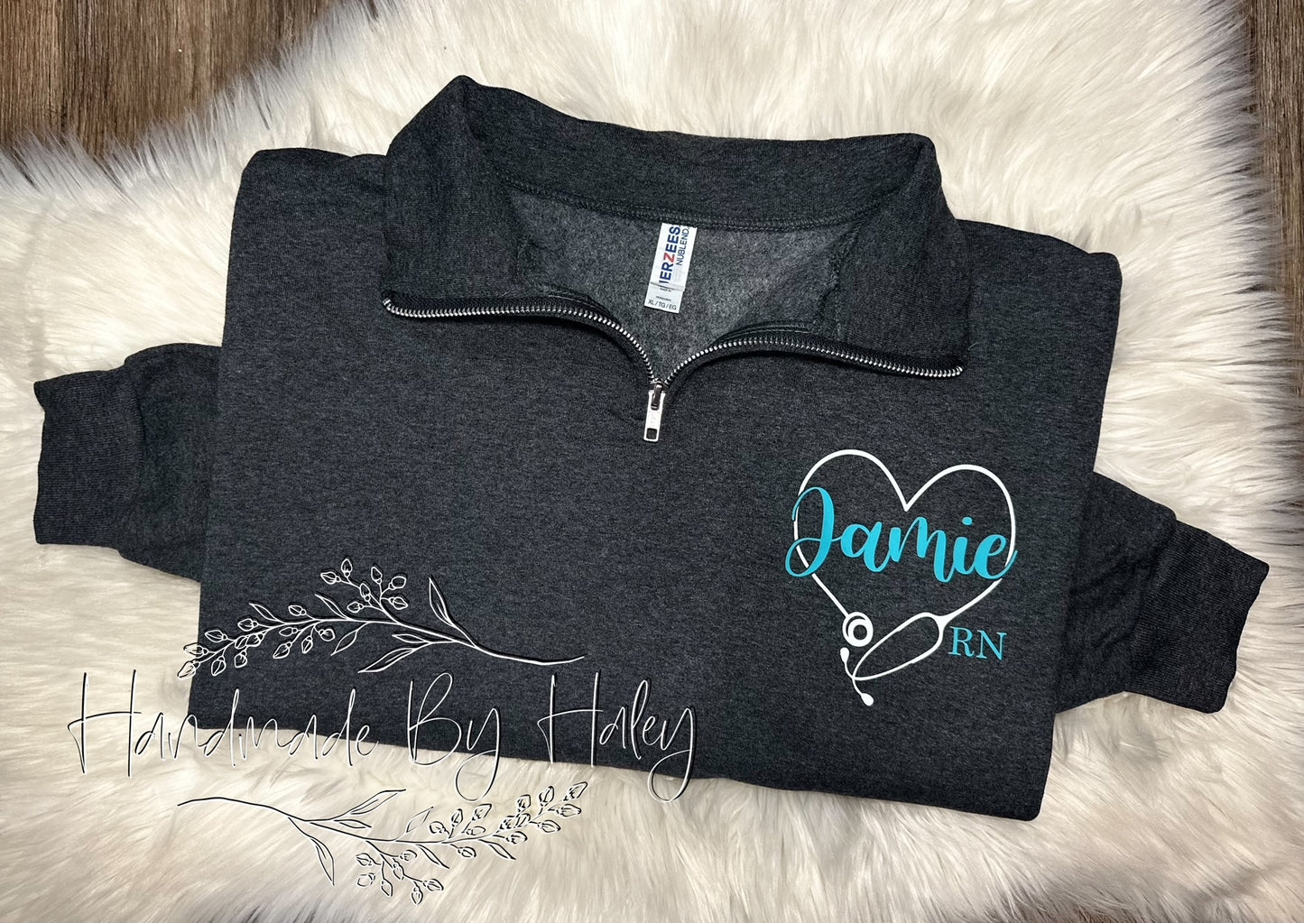 Heart Stethoscope Credential Quarter Zip