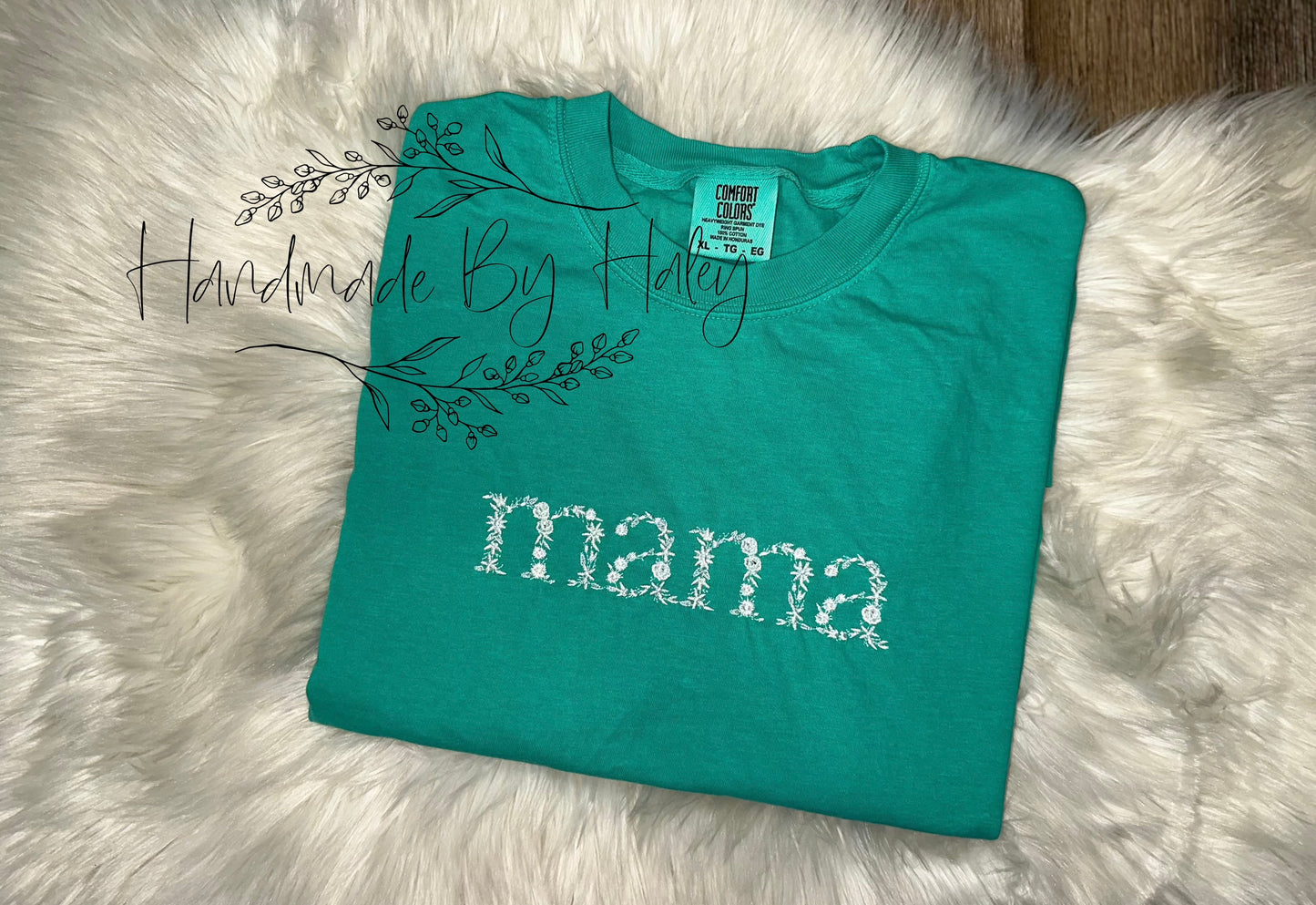 Embroidered Floral Mama T-Shirt