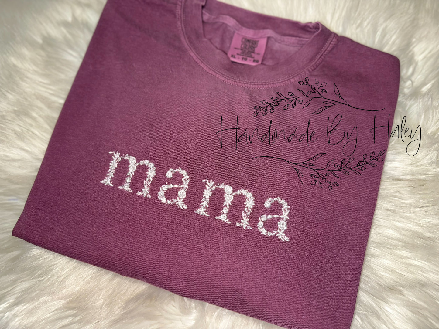 Embroidered Floral Mama T-Shirt