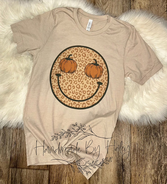 Pumpkin Cheetah Smiley T-shirt