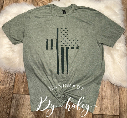Cross American Flag T-Shirt