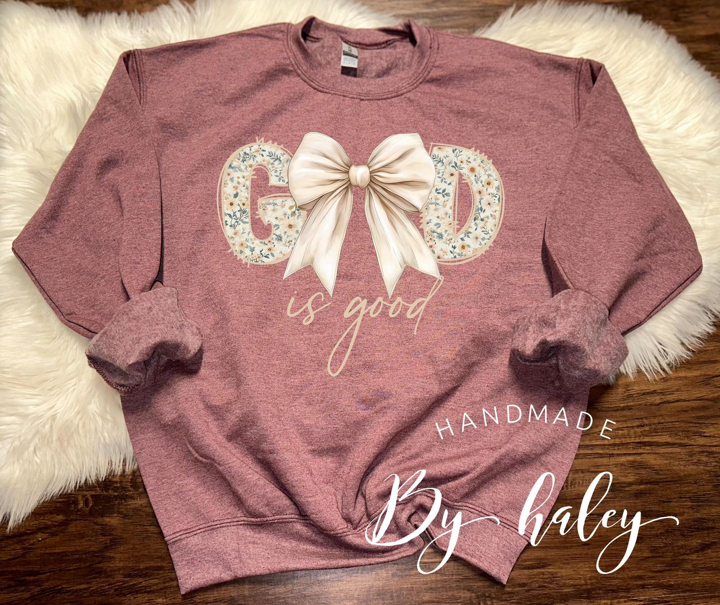 God is Good Bow Crewneck