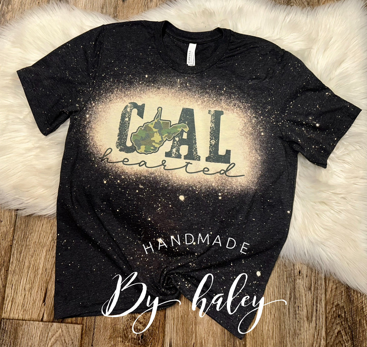 Bleached Camo Coal Hearted T-shirt