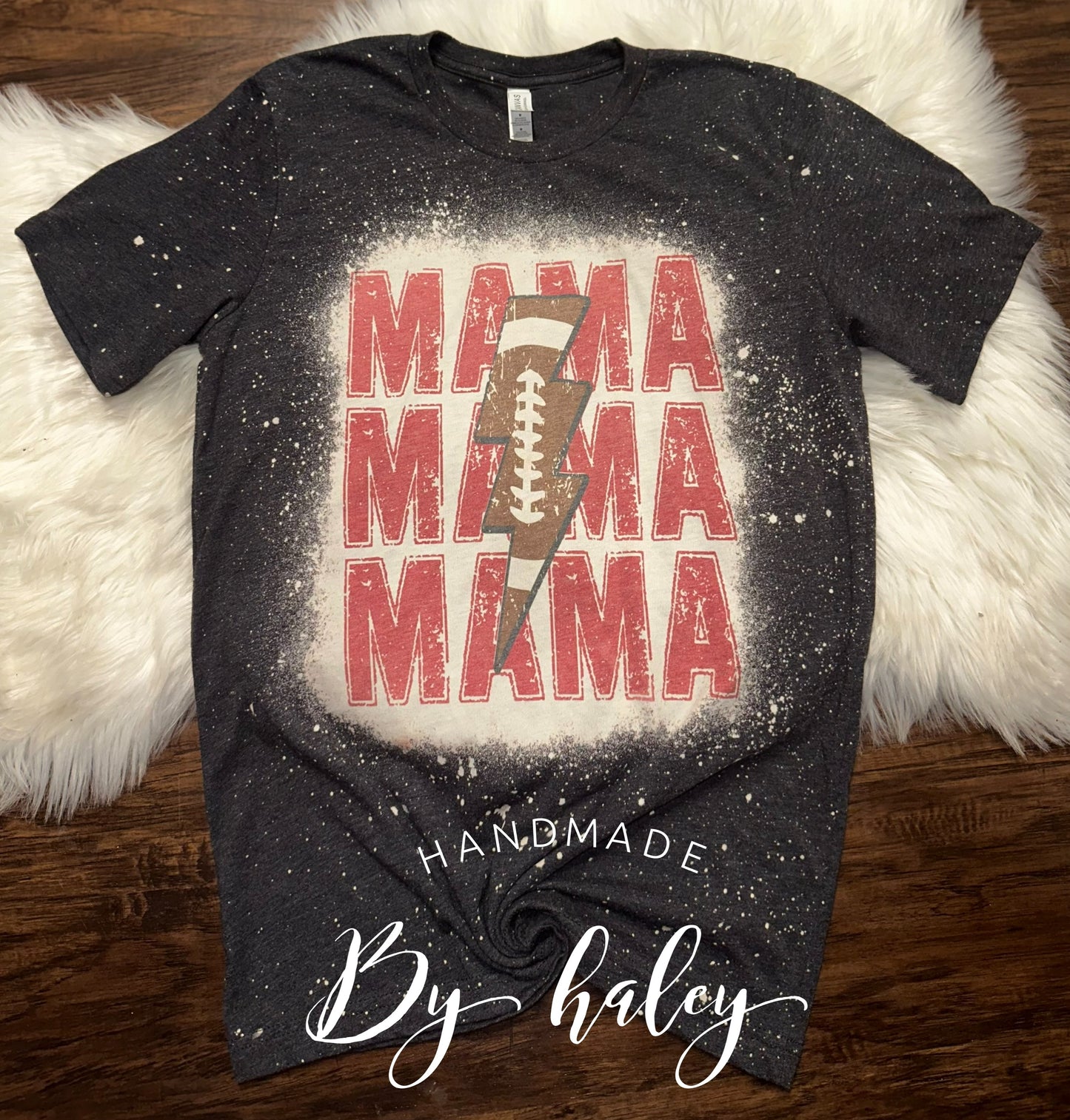Bleached Football Mama T-Shirt