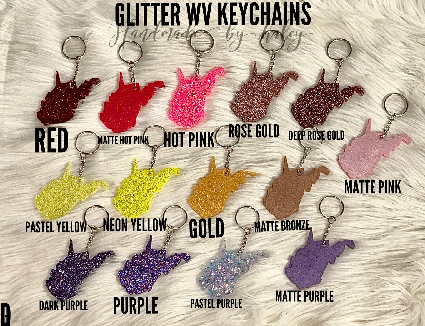 WV Glitter Keychain