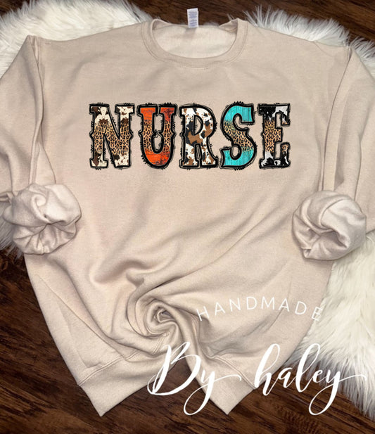 Aztec Western Nurse Crewneck