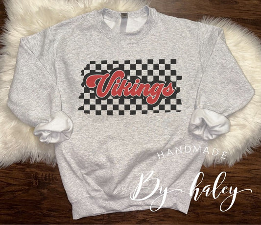 Checkered Vikings Crewneck