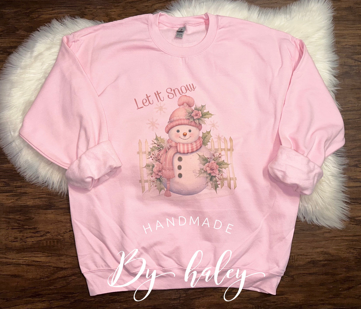Pink Snowman Crewneck