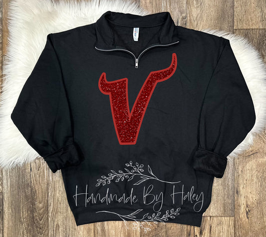Glitter Viking V Quarter Zip