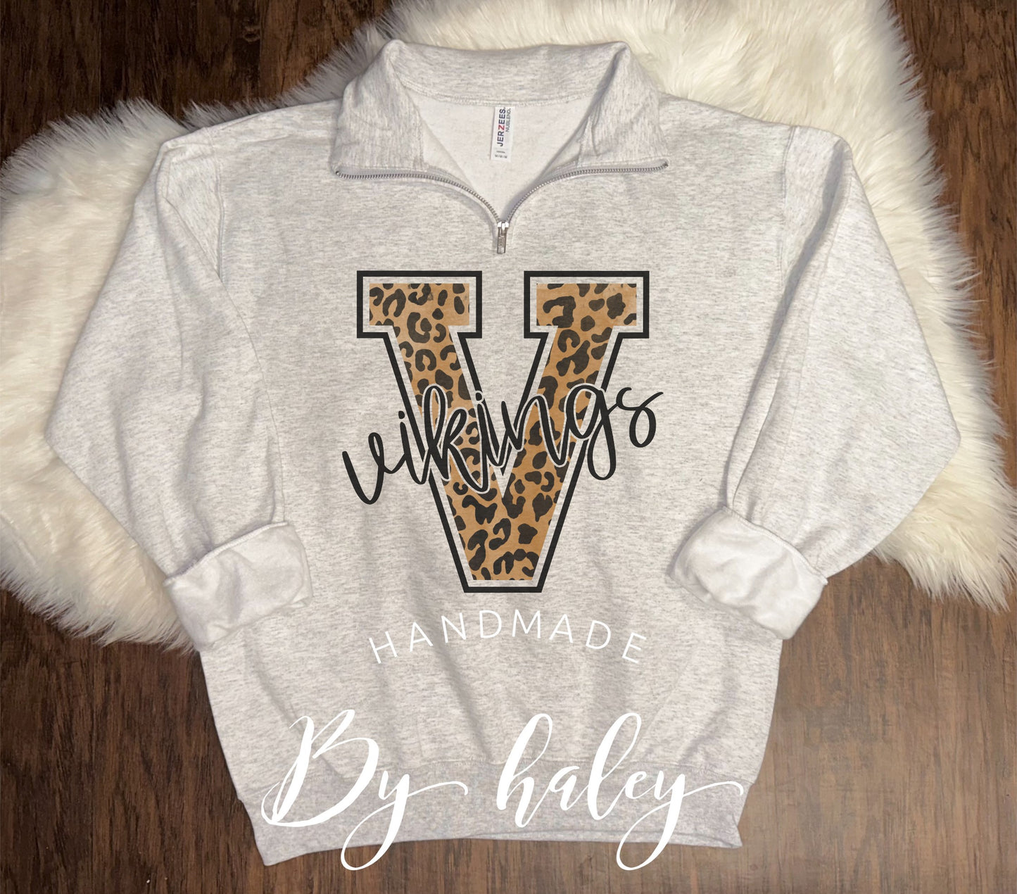 Leopard Viking Quarter Zip Sweatshirt