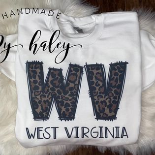 West Virginia Leopard Crewneck