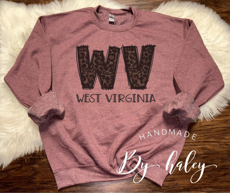 West Virginia Leopard Crewneck