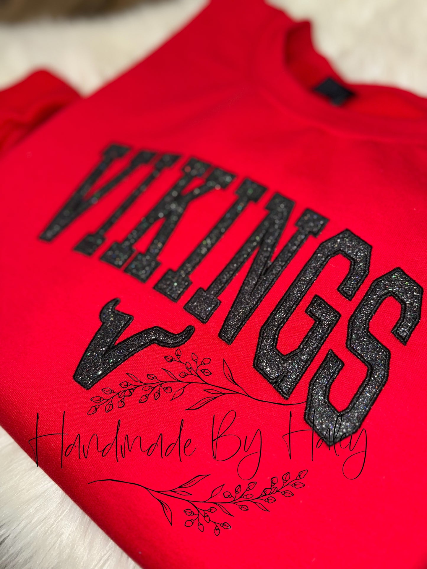 EMBROIDERED Glitter Vikings Crewneck