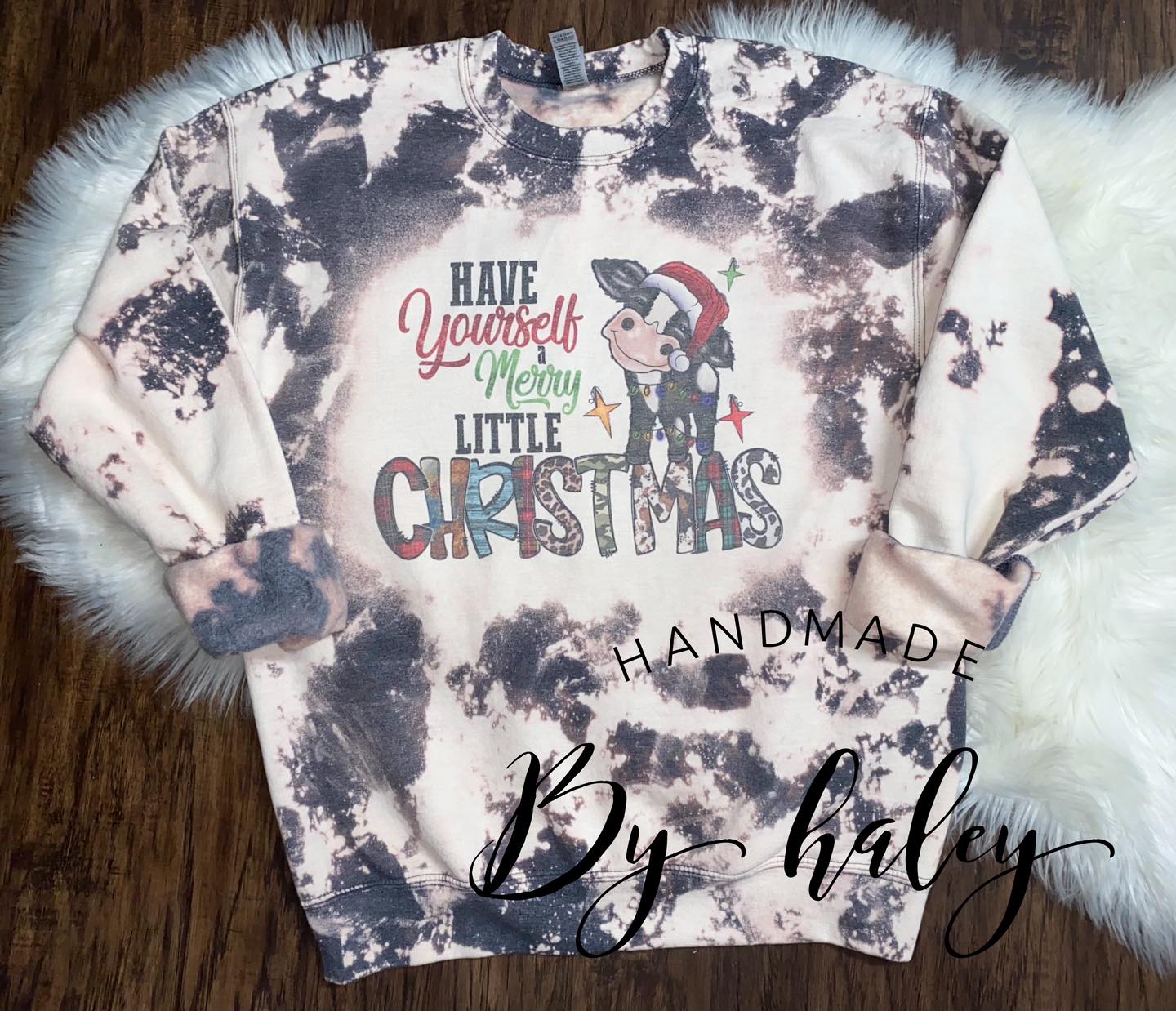 Bleached Cow Christmas Crewneck