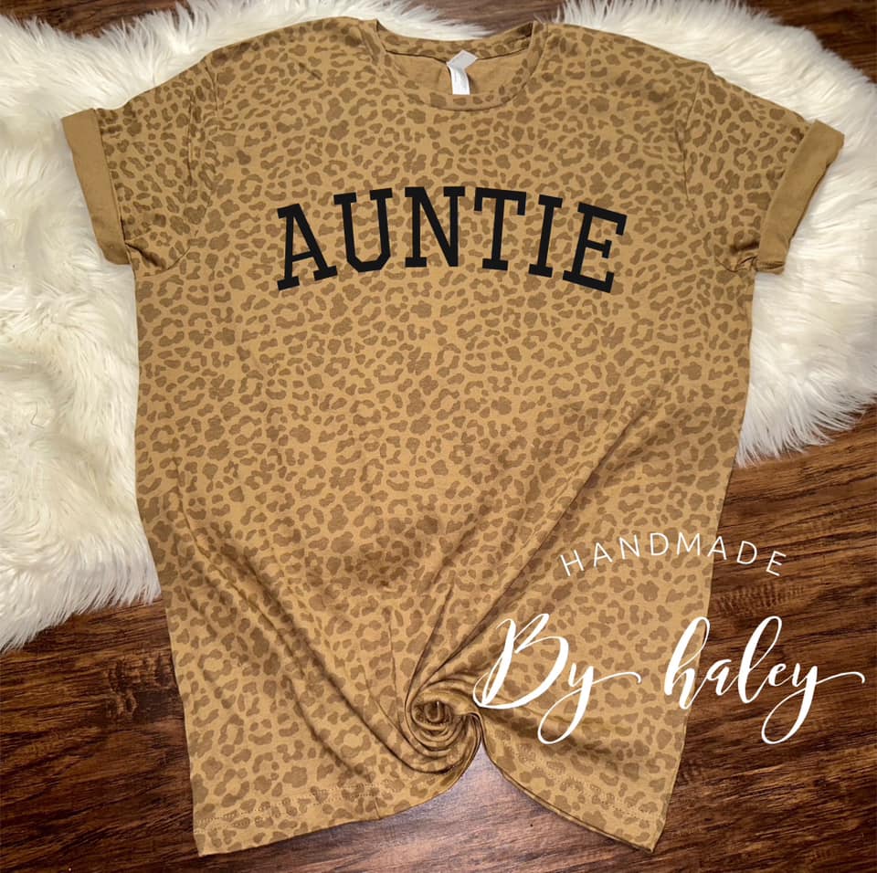 Brown Leopard Auntie T-Shirt