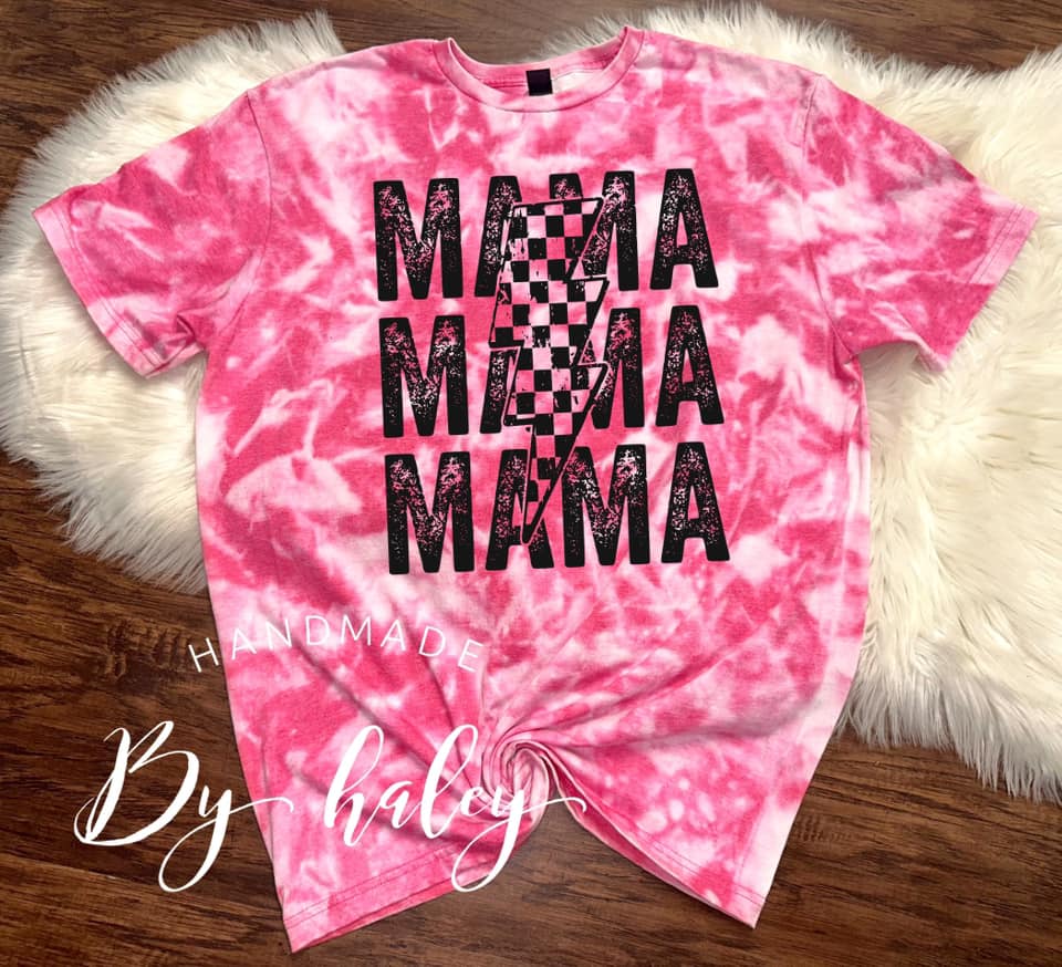 Bleached Mama Checkered Lightening T-Shirt