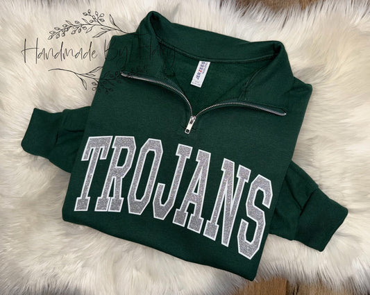 Glitter Trojans Quarter Zip