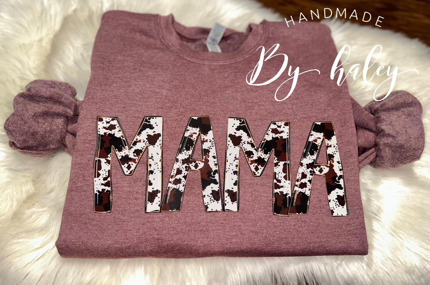 Cow Hide Mama Crewneck