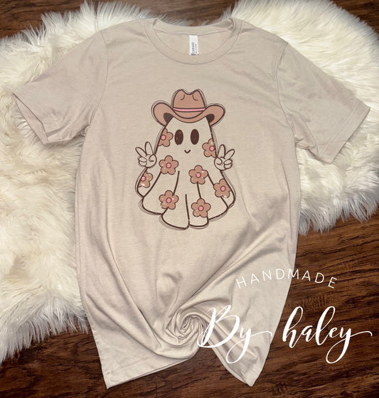 Floral Ghost Cow Girl T-Shirt