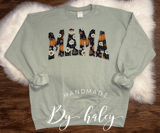 Floral Pumpkin Mama Crewneck