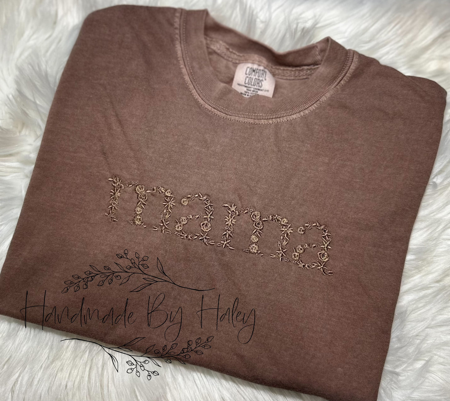 Embroidered Floral Mama T-Shirt