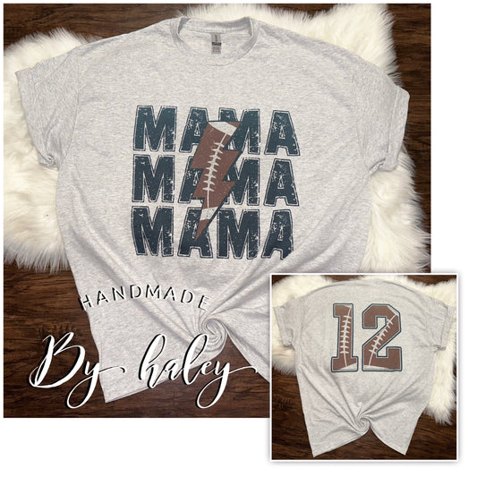 CUSTOM football mama T-Shirt