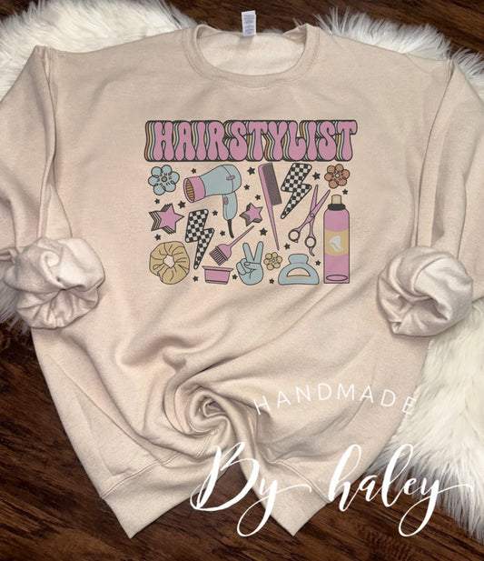 Retro Hair Stylist Crewneck