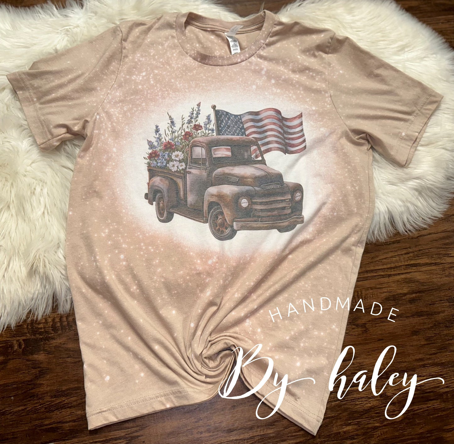 Bleached Patriotic Truck T-Shirt