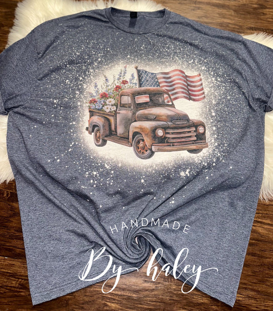 Bleached Patriotic Truck T-Shirt