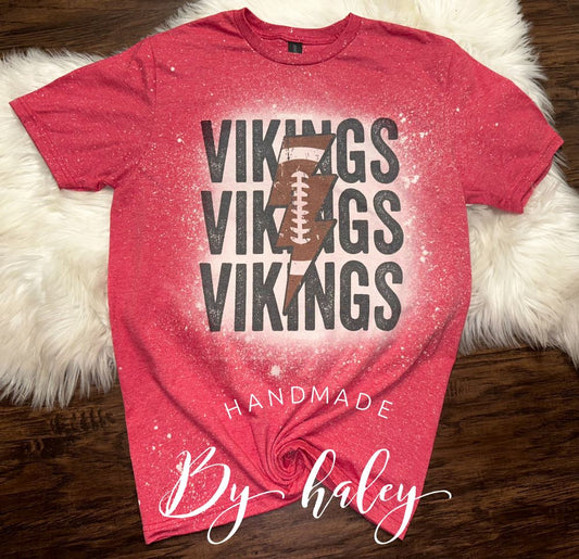 Bleached Vikings Football T-shirt