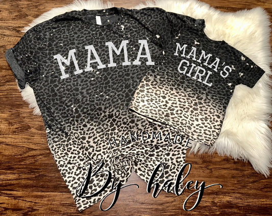 Bleached Girl Mama/Mama's Girl Leopard T-Shirt