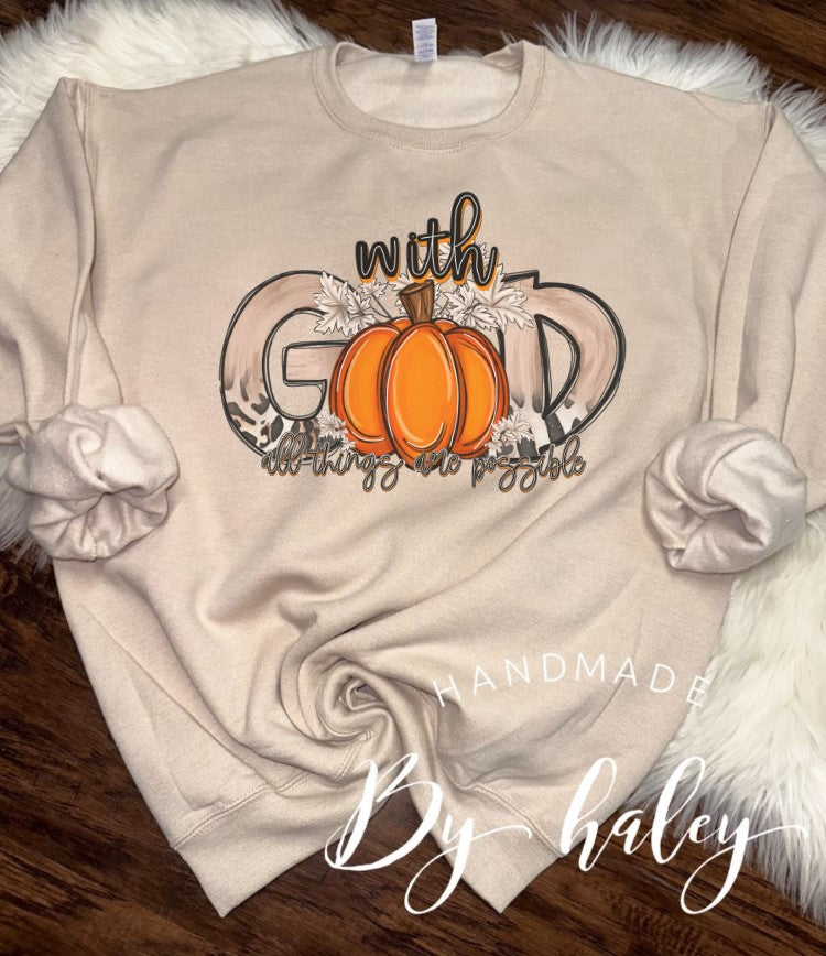 With God Pumpkins Crewneck