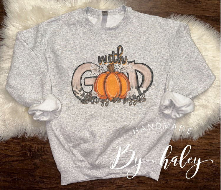 With God Pumpkins Crewneck