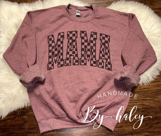 Checkered Mama Crewneck